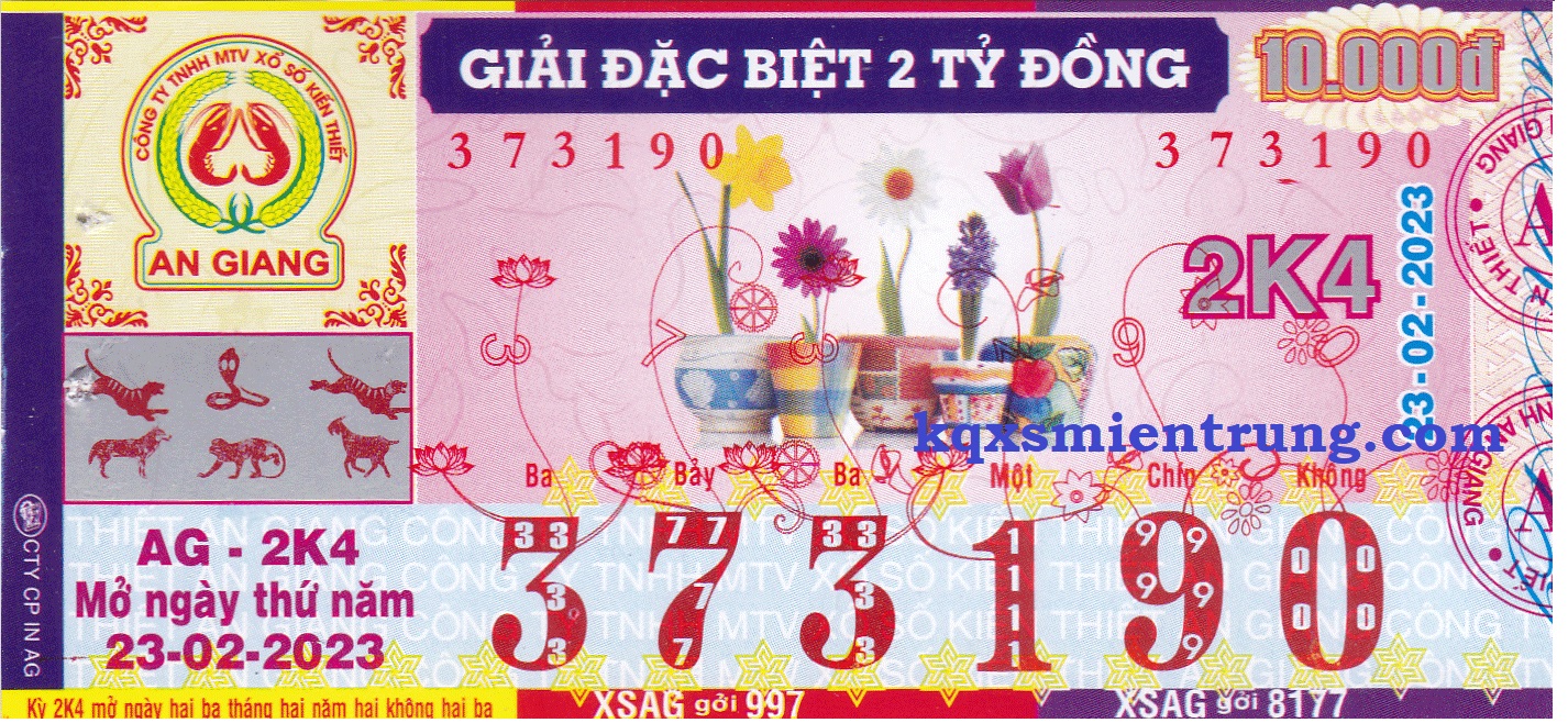 Ảnh chi tiết vé số An Giang