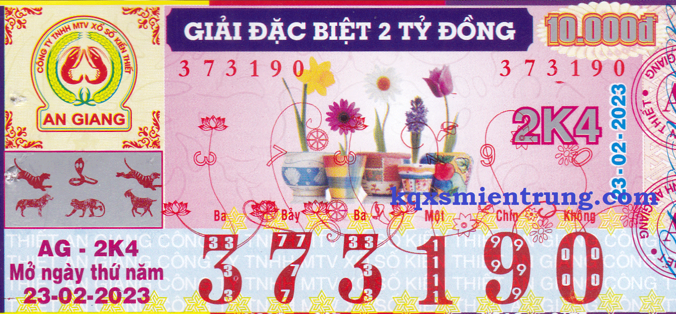 Ảnh chi tiết vé số An Giang
