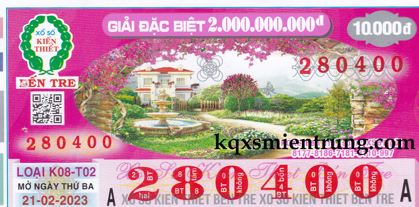 Ảnh chi tiết vé số Bến Tre