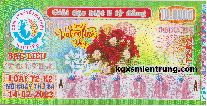 Ảnh chi tiết vé số xổ số Bạc Liêu
