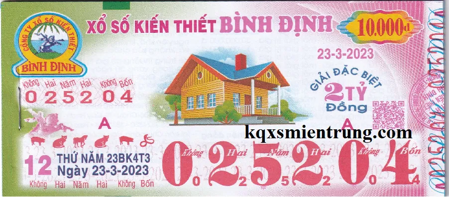Hình ảnh vé số Bình Định chi tiết