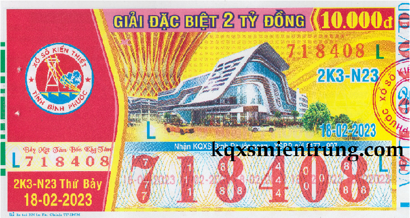 Ảnh chi tiết vé số Bình Phước