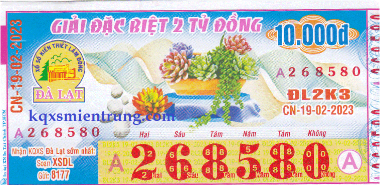 Ảnh chi tiết vé số Đà Lạt