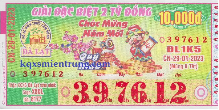 Ảnh chi tiết vé số Đà Lạt