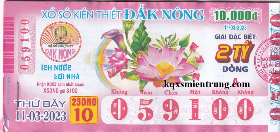 Hình ảnh vé số Đăk Nông mới nhất
