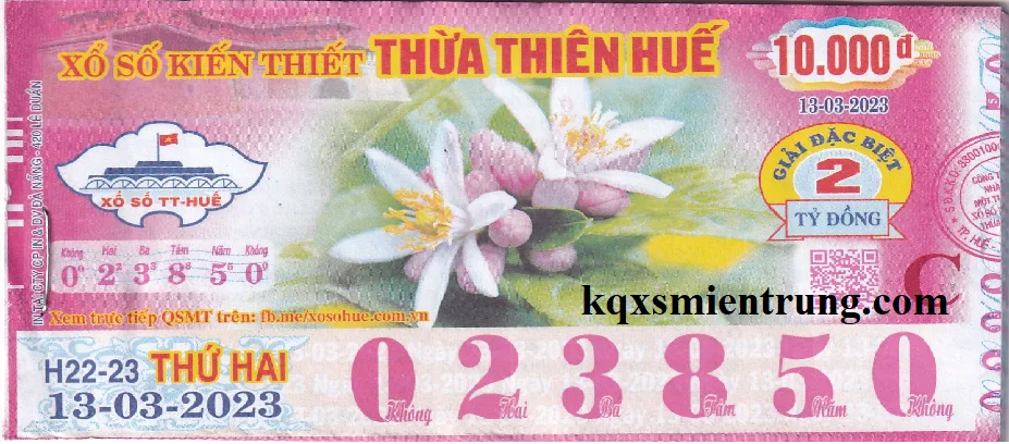 Ảnh chi tiết vé số Huế