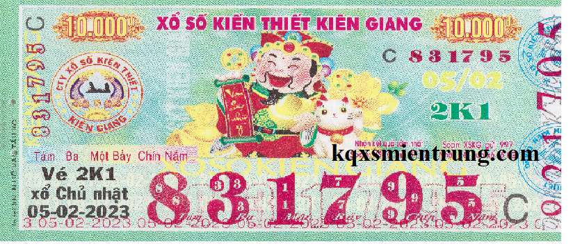 Ảnh chi tiết vé số Kiên Giang