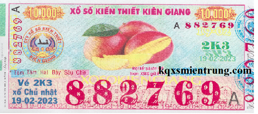 Ảnh chi tiết vé số Kiên Giang