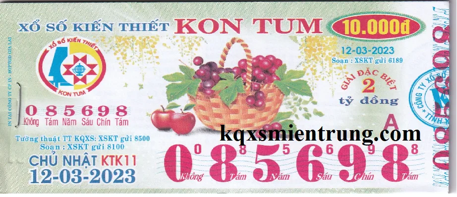 Ảnh chi tiết vé số Kon Tum
