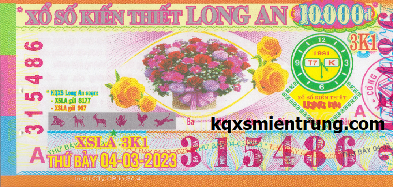 Ảnh chi tiết vé số Long An