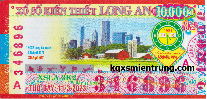 Ảnh chi tiết vé số Long An
