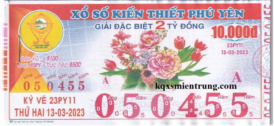 Hình ảnh vé số Phú Yên chi tiết