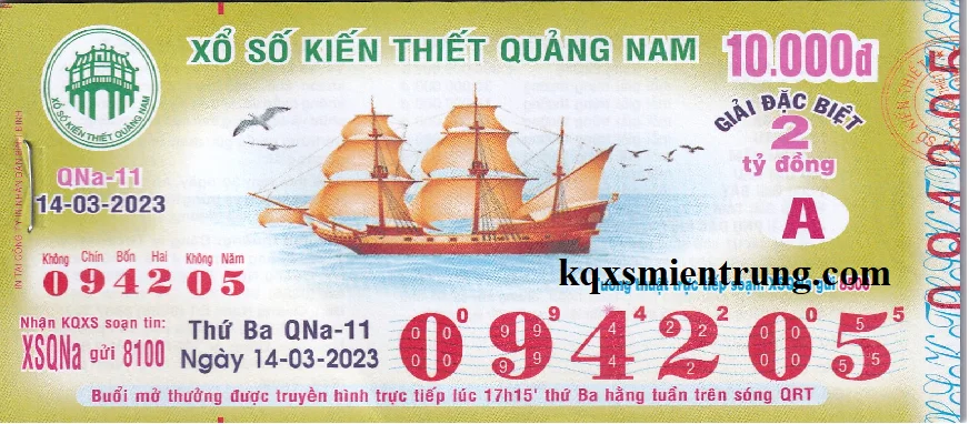 Hình ảnh vé số Quảng Nam chi tiết