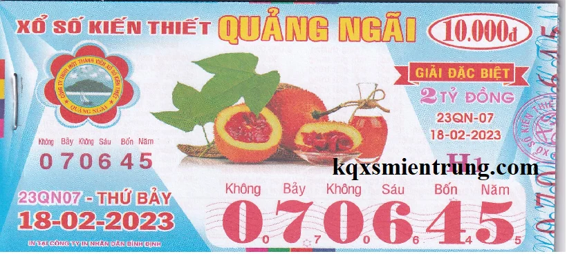 Ảnh vé số Quảng Ngãi chi tiết