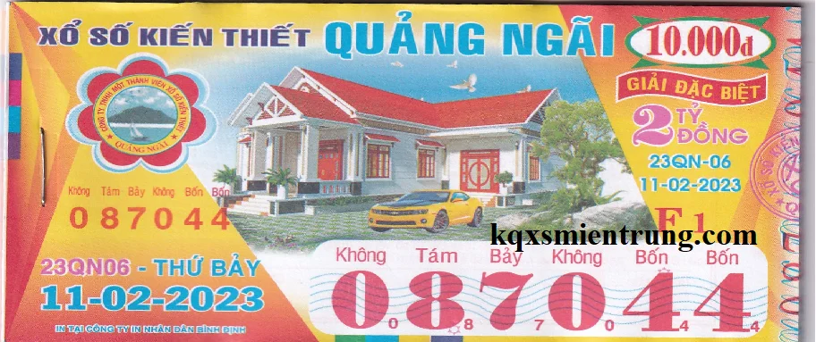 Ảnh vé số Quảng Ngãi chi tiết