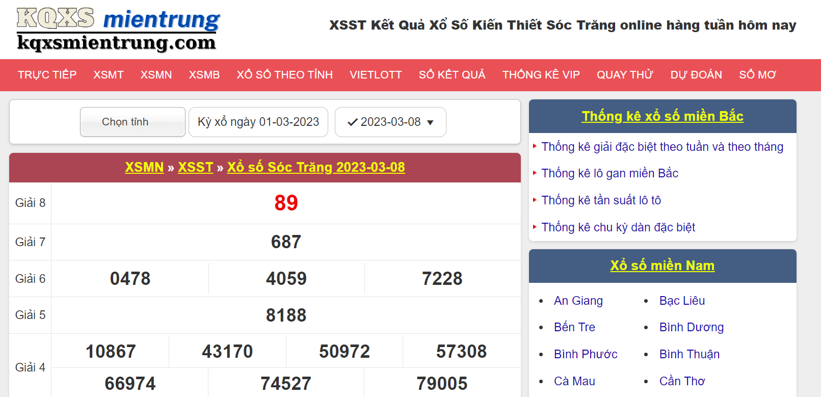 Kết quả Xổ số Sóc Trăng XSST