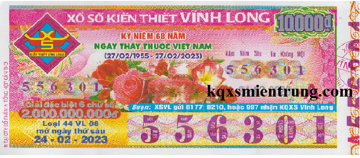 Ảnh chi tiết vé số Vĩnh Long